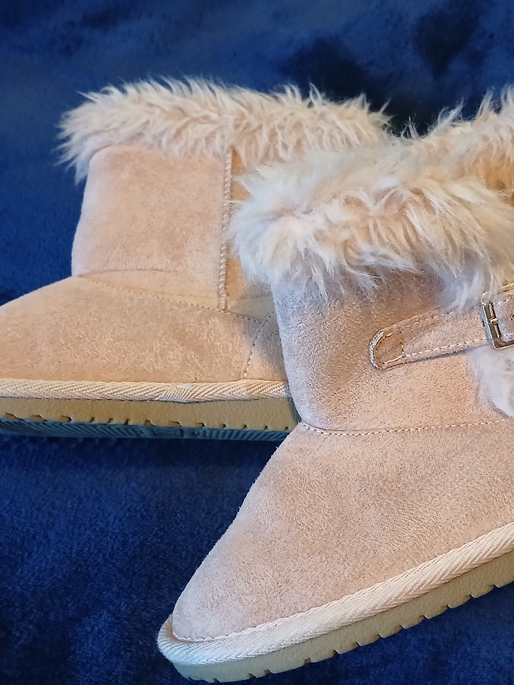 Girls Cozy Faux Fur Lined Boots - Blush Pink